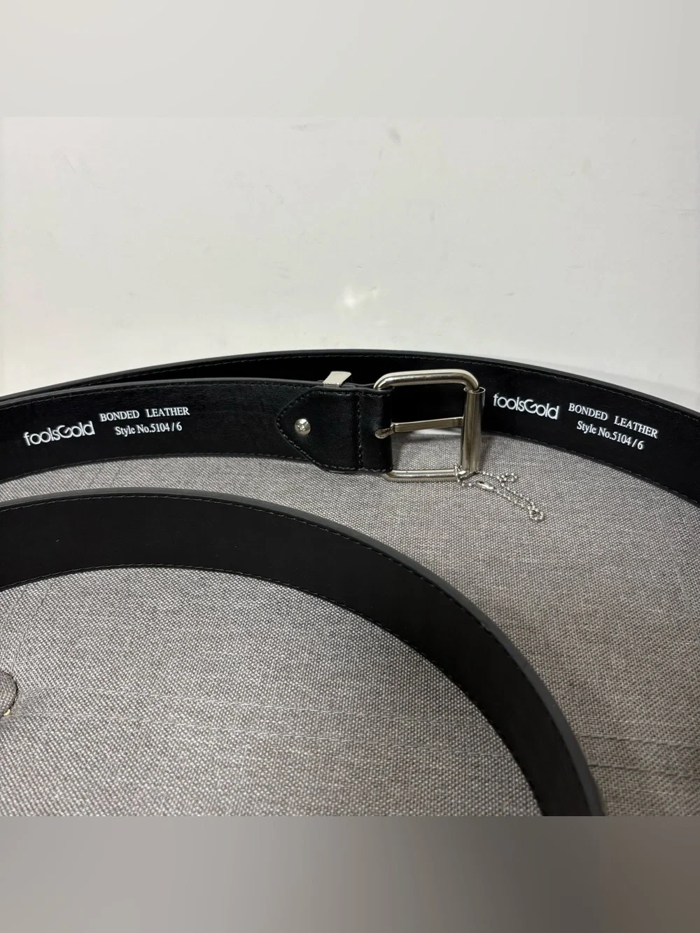 foolsGold Black Pyramid Stud Leather Belt with Silver Buckle- 4XL